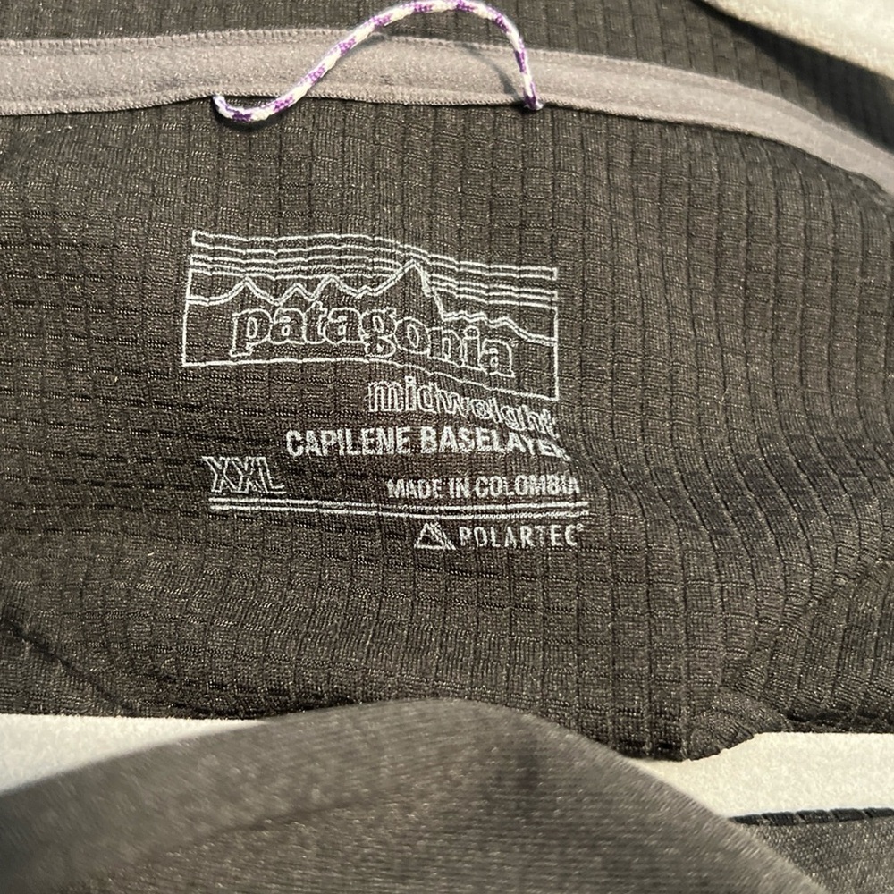Patagonia Black Capilene Mid Weight Base layer 1/2 zip Pullover XXL - Picture 4 of 7